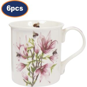 Lesser & Pavey Ceramic Mug 6pcs Fine China Drinking Coffee Cup Bee-Tanical Magnolia Floral Lesser & Pavey Ceramic Mug 6pcs Fine China Drinking Coffee Cup Bee-Tanical Magnolia Floral