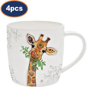 Lesser & Pavey Ceramic Mug 4pcs Gina Giraffe Animal Cup Bug Art Fine China Novelty Cartoon Gift Lesser & Pavey Ceramic Mug 4pcs Gina Giraffe Animal Cup Bug Art Fine China Novelty Cartoon Gift