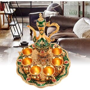 Gold Green Vintage Coffee Pot Set European Wine Pot Kit With 6 Cups Teapot T Sg Gold Green Vintage Coffee Pot Set European Wine Pot Kit With 6 Cups Teapot T Sg