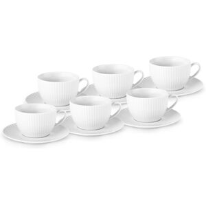 Karaca Seashell 12-Piece Porcelain Tea Cup & Saucer Set For 6, 200ml, Elegant T Karaca Seashell 12-Piece Porcelain Tea Cup & Saucer Set For 6, 200ml, Elegant T