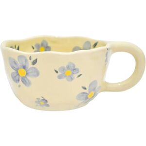 Sodial 2x(Elegant Floral Ceramic Mug Coffee Cup With Flower Decorations, 250ml8118 Sodial 2x(Elegant Floral Ceramic Mug Coffee Cup With Flower Decorations, 250ml8118