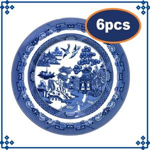 6-Set Blue Willow Dinner Plate 27cm Ceramic Antique Oriental Style Tableware 6-Set Blue Willow Dinner Plate 27cm Ceramic Antique Oriental Style Tableware