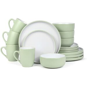 Waterside 16pc Pastel 2tone Green Dinner Set Waterside 16pc Pastel 2tone Green Dinner Set