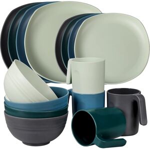 greentainer Unbreakable Lightweight Dinnerware Sets, Plastic Dinner Set, 4 Dining Plates, 4 greentainer Unbreakable Lightweight Dinnerware Sets, Plastic Dinner Set, 4 Dining Plates, 4