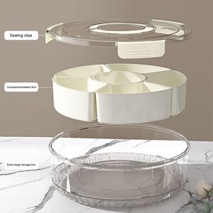 Ɪdivided Serving Tray With Lid Pp Pet Sealed Rotatable Clear Snack Spinner Food Ɪdivided Serving Tray With Lid Pp Pet Sealed Rotatable Clear Snack Spinner Food