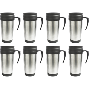 Basiks Stainless Steel Travel Flask Mug - 450ml Basiks Stainless Steel Travel Flask Mug - 450ml