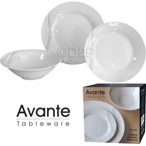 Avante Kitchen Dinner Set 12pc Porcelain Design Side Plates Bowls Tableware Cutlery Avante Kitchen Dinner Set 12pc Porcelain Design Side Plates Bowls Tableware Cutlery
