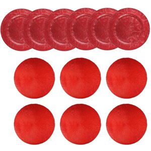 Yöl Christmas Dining Set 6 Red Charger Plates Placemats Xmas Dinner Festive Yöl Christmas Dining Set 6 Red Charger Plates Placemats Xmas Dinner Festive