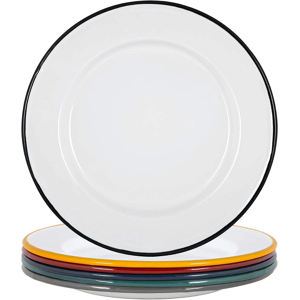 Argon Tableware Enamel Dinner Plates - 25.5cm - Pack Of 6 - Multicoloured Dining Plates Lightwei Argon Tableware Enamel Dinner Plates - 25.5cm - Pack Of 6 - Multicoloured Dining Plates Lightwei