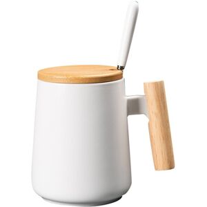 Sodial 3x(450ml Vintage Wooden Handle Ceramic Coffee Mug Nordic Lid Porcelain Tea8035 Sodial 3x(450ml Vintage Wooden Handle Ceramic Coffee Mug Nordic Lid Porcelain Tea8035