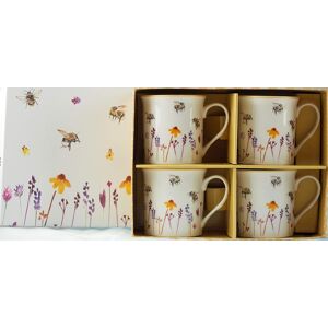 Shudehill Giftware Busy Bees Collection Lesser & Pavey Pretty Water Colour Busy Bees Design Fine China Mugs (Set Of 4) Shudehill Giftware Busy Bees Collection Lesser & Pavey Pretty Water Colour Busy Bees Design Fine China Mugs (Set Of 4)