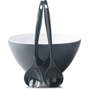Zeal G217tset Salad Bowl And Server Set-Dark Grey, Melamine Zeal G217tset Salad Bowl And Server Set-Dark Grey, Melamine
