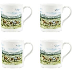 Purely Home Wild Horses Bone China Mugs Set Of 4 - 250ml Small Tea/coffee Cups Horse Gifts Purely Home Wild Horses Bone China Mugs Set Of 4 - 250ml Small Tea/coffee Cups Horse Gifts