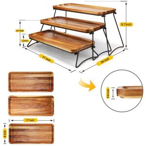 3 Tier Serving Stand Large Wood Dinner Serving Platter Tray For Appetizer S Sg 3 Tier Serving Stand Large Wood Dinner Serving Platter Tray For Appetizer S Sg