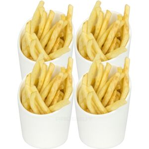 Darthome Set Of 4 Round White Porcelain French Fry Chip Side Serving Bowls Cups Dishes Darthome Set Of 4 Round White Porcelain French Fry Chip Side Serving Bowls Cups Dishes