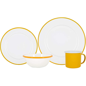 Argon Tableware Coloured Dinnerware Set - 16-Piece - Yellow Dinner Set Lightweight Camping Dinne Argon Tableware Coloured Dinnerware Set - 16-Piece - Yellow Dinner Set Lightweight Camping Dinne