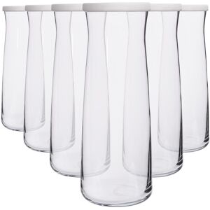 6x Lav White Lid 1.2l Vera Glass Carafes Clear Water Wine Decanter Bottle Set 6x Lav White Lid 1.2l Vera Glass Carafes Clear Water Wine Decanter Bottle Set