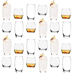Argon Tableware 24 Piece Tondo Glassware Set Modern Water Juice Glass Drinking Tumblers Clear Argon Tableware 24 Piece Tondo Glassware Set Modern Water Juice Glass Drinking Tumblers Clear