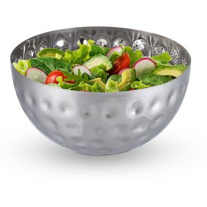 Relaxdays Snack Bowls Large Silver Serving 4x Salad Mixing Food Hammered Stainless Steel Relaxdays Snack Bowls Large Silver Serving 4x Salad Mixing Food Hammered Stainless Steel