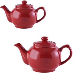 Kensington Stoneware Teapot Bright Red 2 Cup & 6 Cup Traditional Serving Tea Pots Set Of 2 Kensington Stoneware Teapot Bright Red 2 Cup & 6 Cup Traditional Serving Tea Pots Set Of 2