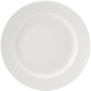 Utopia Porcelain Round Wide Rim Plate Pure White Vitrified Plate 6.75" (17cm)Pack Of 24 Utopia Porcelain Round Wide Rim Plate Pure White Vitrified Plate 6.75" (17cm)Pack Of 24