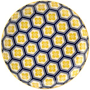 Utopia Cadiz Porcelain Plate Geometric Blue & Yellow Bar Serving 8" (20cm) Pack Of 6 Utopia Cadiz Porcelain Plate Geometric Blue & Yellow Bar Serving 8" (20cm) Pack Of 6