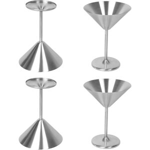 Sodial 4x(Stainless Steel Glasses Set Of 4, 8 Oz Metal Cocktail Glasses,4547 Sodial 4x(Stainless Steel Glasses Set Of 4, 8 Oz Metal Cocktail Glasses,4547