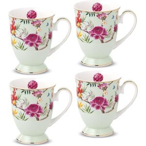 Miattcld Porcelain Mugs Set Of 4, 11oz/330ml New Bone China Coffee Cups With Multi-Colou Miattcld Porcelain Mugs Set Of 4, 11oz/330ml New Bone China Coffee Cups With Multi-Colou