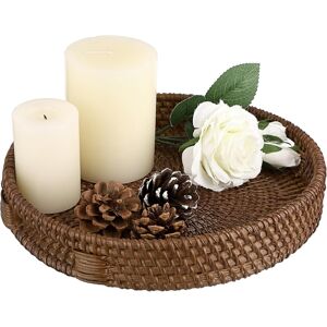 Ignpion Rattan Serving Tray 25cm Decorative Display Tray Table Storage Tray Wit Ignpion Rattan Serving Tray 25cm Decorative Display Tray Table Storage Tray Wit