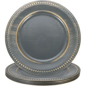 Metallixity 6pcs Charger Plates Bulk 13\" Plastic Beaded Chargers Dinner Plates, Bronze Metallixity 6pcs Charger Plates Bulk 13\" Plastic Beaded Chargers Dinner Plates, Bronze