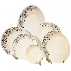 Royal Deluxe Paris Mold 26pc Dinner Set - Square & Round Porcelain Royal Deluxe Paris Mold 26pc Dinner Set - Square & Round Porcelain