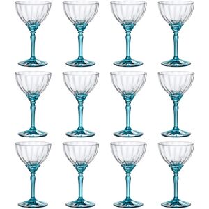12x Bormioli Rocco Florian Champagne Cocktail Saucers Glass Martini 240ml Blue 12x Bormioli Rocco Florian Champagne Cocktail Saucers Glass Martini 240ml Blue