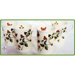 Fromeuropewithlove Strawberries & Butterflies Mugs Set Of 6 Fine Bone China Cups Hand Decorated Uk Fromeuropewithlove Strawberries & Butterflies Mugs Set Of 6 Fine Bone China Cups Hand Decorated Uk