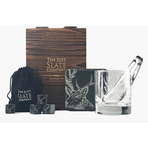 Selbrae House Stunning Wooden Boxed Woodland Stag Drink Set - Coaster, Glass, Tongs, Ice Stone Selbrae House Stunning Wooden Boxed Woodland Stag Drink Set - Coaster, Glass, Tongs, Ice Stone