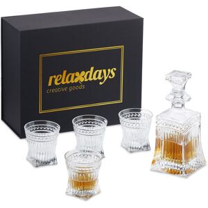 Relaxdays 5-Piece Whisky Set Alcohol Glasses Carafe Whiskey Cognac Brandy Bar Glassware Relaxdays 5-Piece Whisky Set Alcohol Glasses Carafe Whiskey Cognac Brandy Bar Glassware