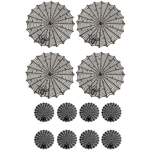 3x(12pcs 15inch Halloween Web Placemats 3.94inch Cup Mat Halloween3359 3x(12pcs 15inch Halloween Web Placemats 3.94inch Cup Mat Halloween3359