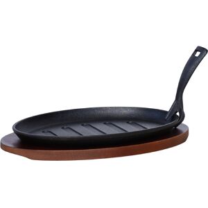 Cast Iron Sizzler Plate With Wooden Tray Steak Grill Platter Dish By Buckingham Cast Iron Sizzler Plate With Wooden Tray Steak Grill Platter Dish By Buckingham