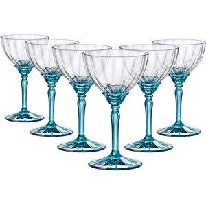 6x Bormioli Rocco Florian Champagne Cocktail Glass Martini Glasses 240ml Blue 6x Bormioli Rocco Florian Champagne Cocktail Glass Martini Glasses 240ml Blue