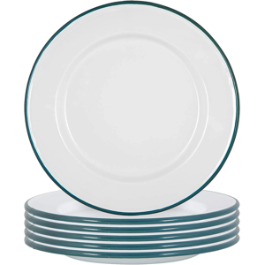 Argon Tableware Enamel Dinner Plates - 25.5cm - Pack Of 6 - Green Dining Plates Lightweight Camp Argon Tableware Enamel Dinner Plates - 25.5cm - Pack Of 6 - Green Dining Plates Lightweight Camp
