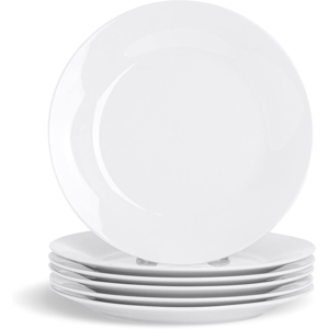 Argon Tableware 12x White Dessert Plates 19cm (7.5\") - Wide Rim Small Dinner & Bread Plates - El Argon Tableware 12x White Dessert Plates 19cm (7.5\") - Wide Rim Small Dinner & Bread Plates - El