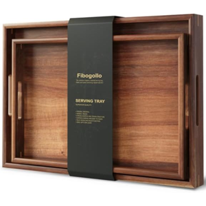 Does Not Apply Set Of 2 Acacia Wood Serving Tray With Handles,Decorative Trays Platter,Breakfas Does Not Apply Set Of 2 Acacia Wood Serving Tray With Handles,Decorative Trays Platter,Breakfas