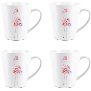 Purely Home Funky Flamingos Latte Mugs - Floral Flamingo Bird Coffee Cup Gift - Set Of 4 Purely Home Funky Flamingos Latte Mugs - Floral Flamingo Bird Coffee Cup Gift - Set Of 4