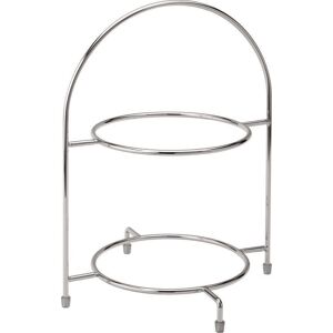 Utopia Chrome 2 Tier Cake Plate Stand Stainless Steel Plate Stand 12.5"(32cm) Pack Of 1 Utopia Chrome 2 Tier Cake Plate Stand Stainless Steel Plate Stand 12.5"(32cm) Pack Of 1