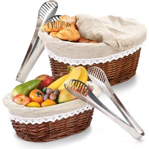Branded 2 Size Wicker Bread Baskets For Serving Set, 30 & 27 Cm Bread And Pastries Baske Branded 2 Size Wicker Bread Baskets For Serving Set, 30 & 27 Cm Bread And Pastries Baske