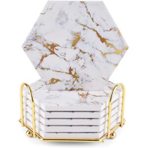 Geichan Marble Coasters For Drinks Absorbent With Cork Base,Drink One Size, Gold04 Geichan Marble Coasters For Drinks Absorbent With Cork Base,Drink One Size, Gold04