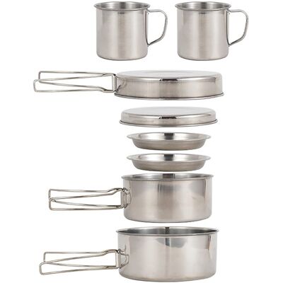 8pcs Stainless Steel Camping Cookware Set For Outdoor Activities With9153 8pcs Stainless Steel Camping Cookware Set For Outdoor Activities With9153