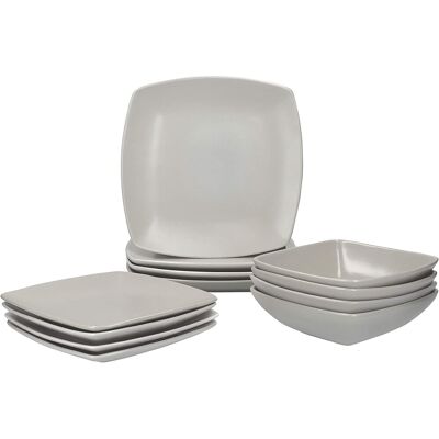 Creative Labs Tops - Dinner Set 12-Piece - Raven Grey Square - Dinnerware Set Creative Labs Tops - Dinner Set 12-Piece - Raven Grey Square - Dinnerware Set