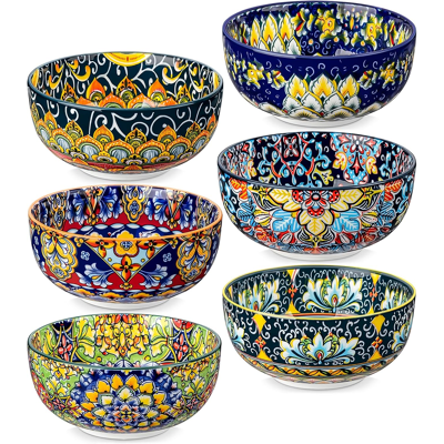 Vancasso Simi 28 Oz/840 Ml Cereal Bowls Set Of 6, Ceramic Soup Bowls, Dishwasher Vancasso Simi 28 Oz/840 Ml Cereal Bowls Set Of 6, Ceramic Soup Bowls, Dishwasher