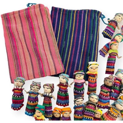 Thorness Set Of 20 Guatemalan Handmade Worry Dolls With 2 Colourful Crafted Storage Bags Thorness Set Of 20 Guatemalan Handmade Worry Dolls With 2 Colourful Crafted Storage Bags