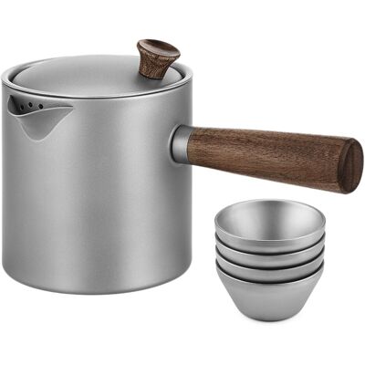 Ti Tea Kettle With Wood Handle Portable Tea Maker With Strainer For Camping Sg Ti Tea Kettle With Wood Handle Portable Tea Maker With Strainer For Camping Sg